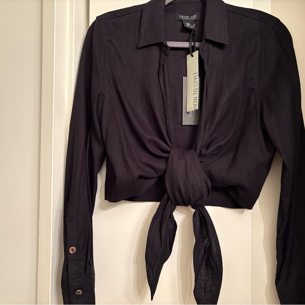 Zara Cropped Shirt in Linen